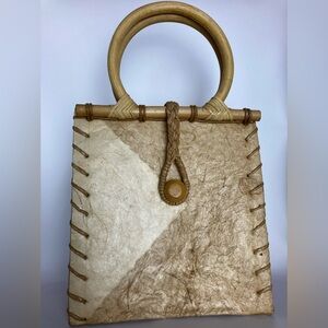 Handcrafted bamboo handle Women Bag